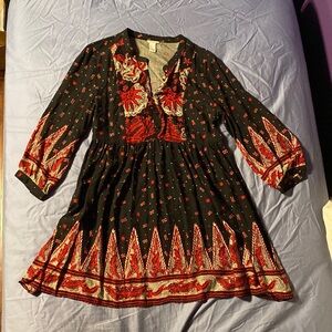 Forever 21 Ethnic Print Babydoll Dress with Slip